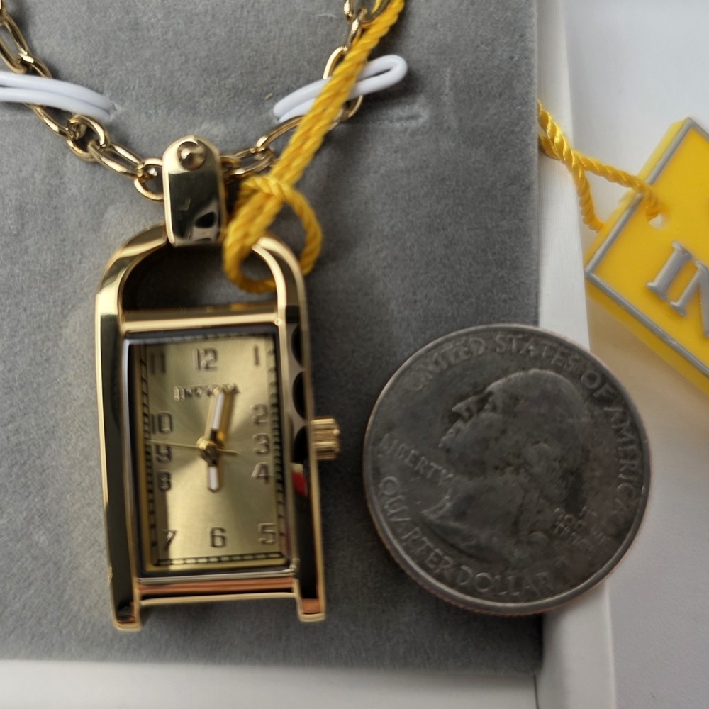 NEW Invicta Mini Angel Women's Necklace Watch 17.5 mm, Gold (49935) Approx 24" - Picture 4 of 8